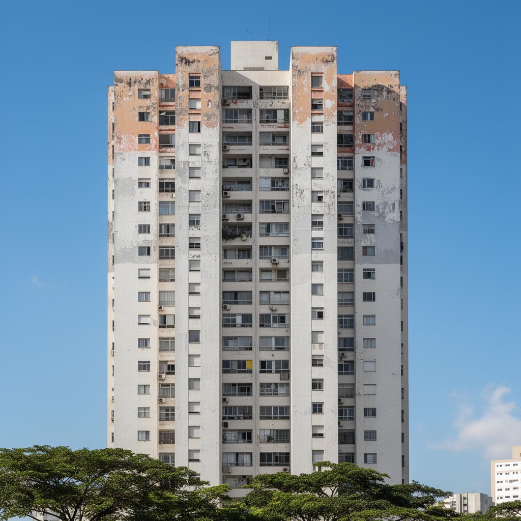 Fachada de edifício residencial pintada pela Rossetti Pinturas